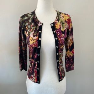 Karen Millen fitted floral cardigan